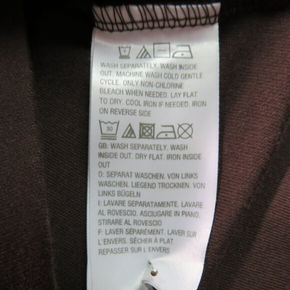 Quacker Factory T Shirt Sz Medium Rainbow Embellished Neckline Brown Long Sleeve - Picture 5 of 9